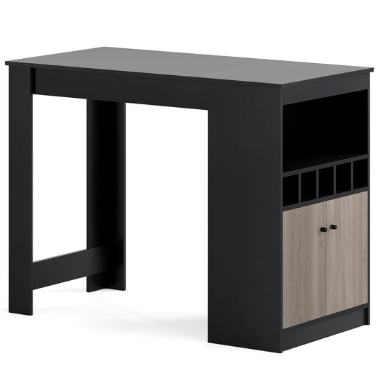 LIVSK Moderne Bartafel met Wijnrek - Gesloten Kast - In hoogte verstelbaar - 120 x 60 cm - Geschikt voor woonkamer en keuken -
