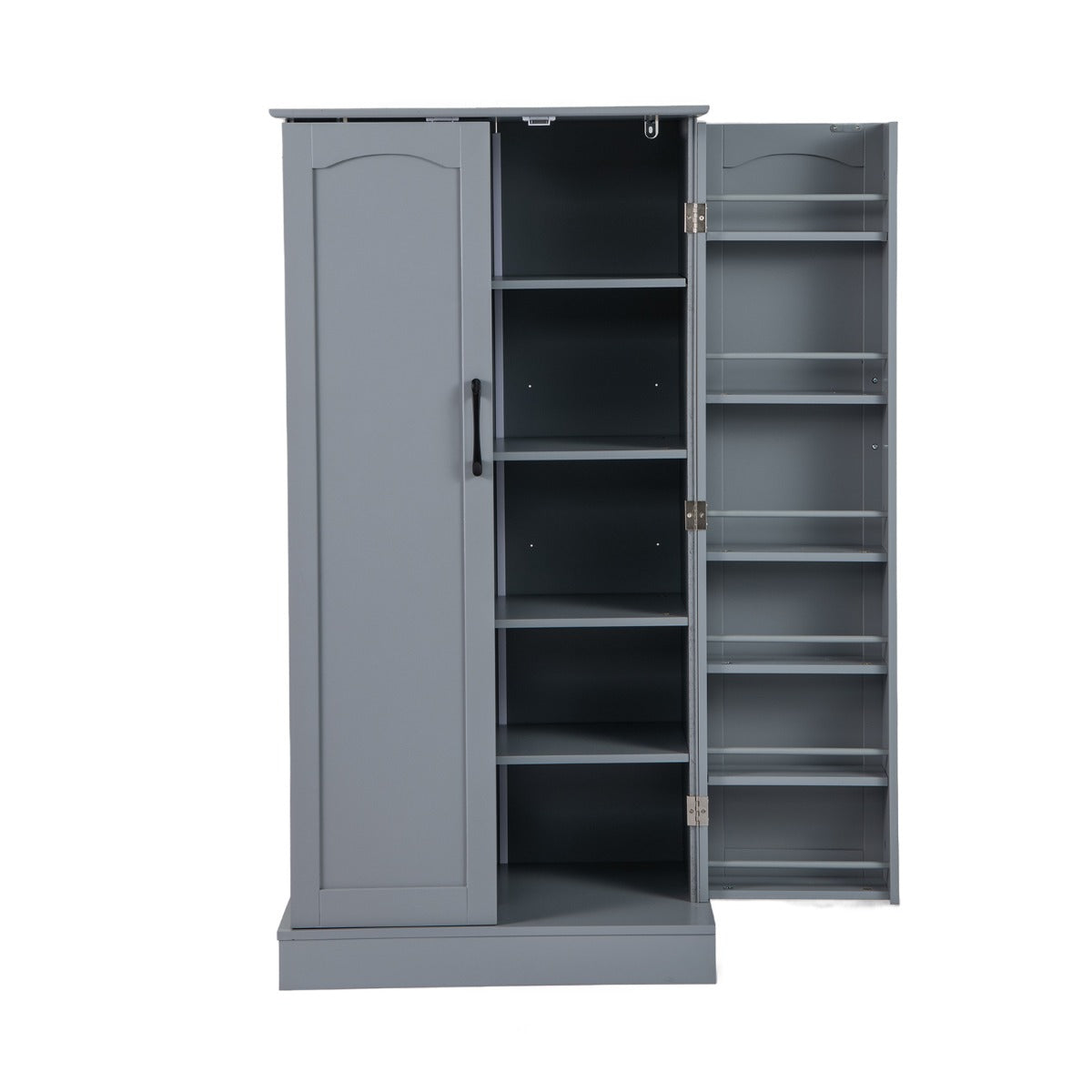 LIVSK Opbergkast - 3 Opberggebieden - 17 Planken - Verstelbare Zijplanken - Kantelbeveiliging - 60 x 40 x 120,5 cm - Grijs