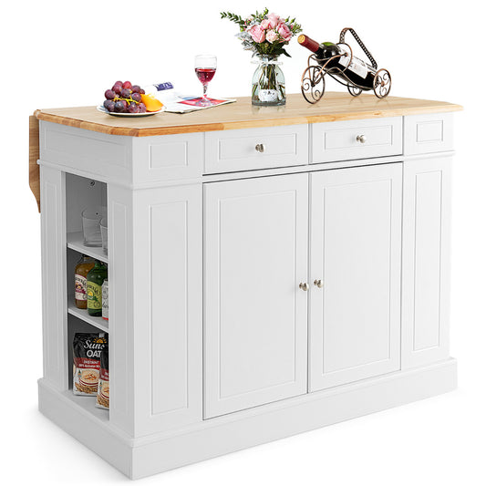 Livsk costway keukenkast keukeneiland met niswagen 13 cm breed 4 planken keukenwagen wit