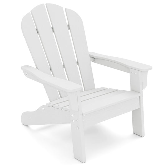 LIVSK Adirondack Kinderstoel - Ergonomische Rugleuning - HDPE Weerbestendig - Voor Binnen en Buiten - Tot 75 kg - Wit