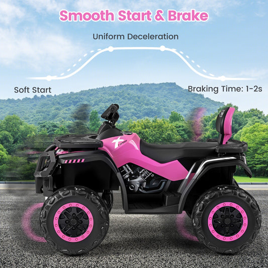 LIVSK Elektrische 2 - zits Kinder - ATV - 4 Motoren - Zachte Start - Interactief Dashboard - Veilig en Comfortabel - Roze