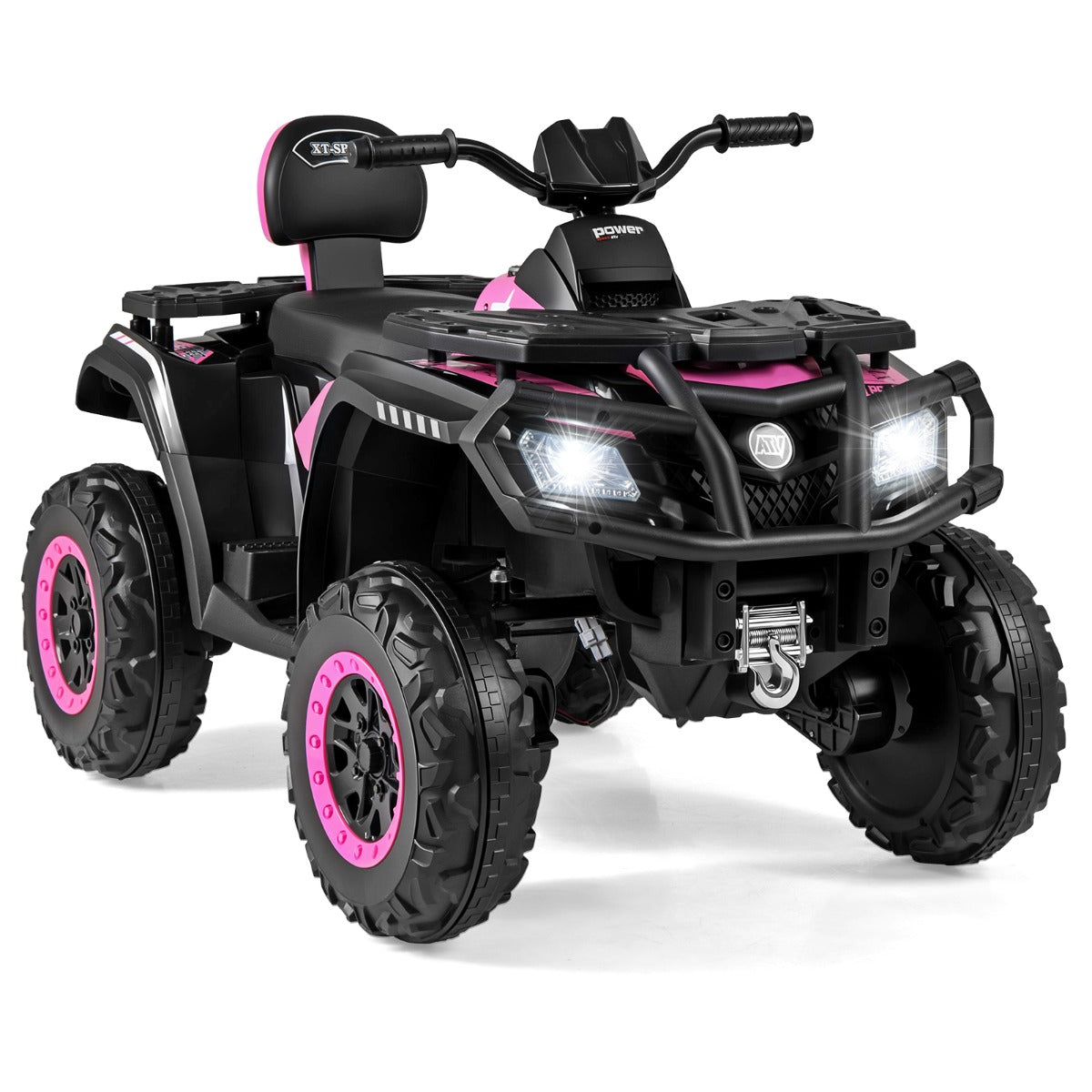 LIVSK Elektrische 2 - zits Kinder - ATV - 4 Motoren - Zachte Start - Interactief Dashboard - Veilig en Comfortabel - Roze