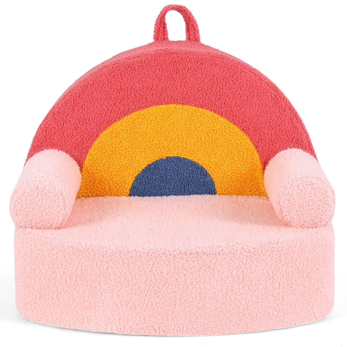 Livsk costway kinderbank ergonomische kinderstoel met schuim met hoge dichtheid en teddypluche kinderbank met wasbare hoes en antislip onderkant