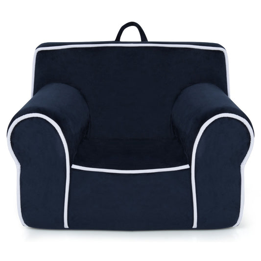 LIVSK Kinderbank met Fluwelen Bekleding - Comfortabele Schuimvulling - Draagvermogen 43 kg - Voor Kinderen 0-5 jaar - Marineblauw