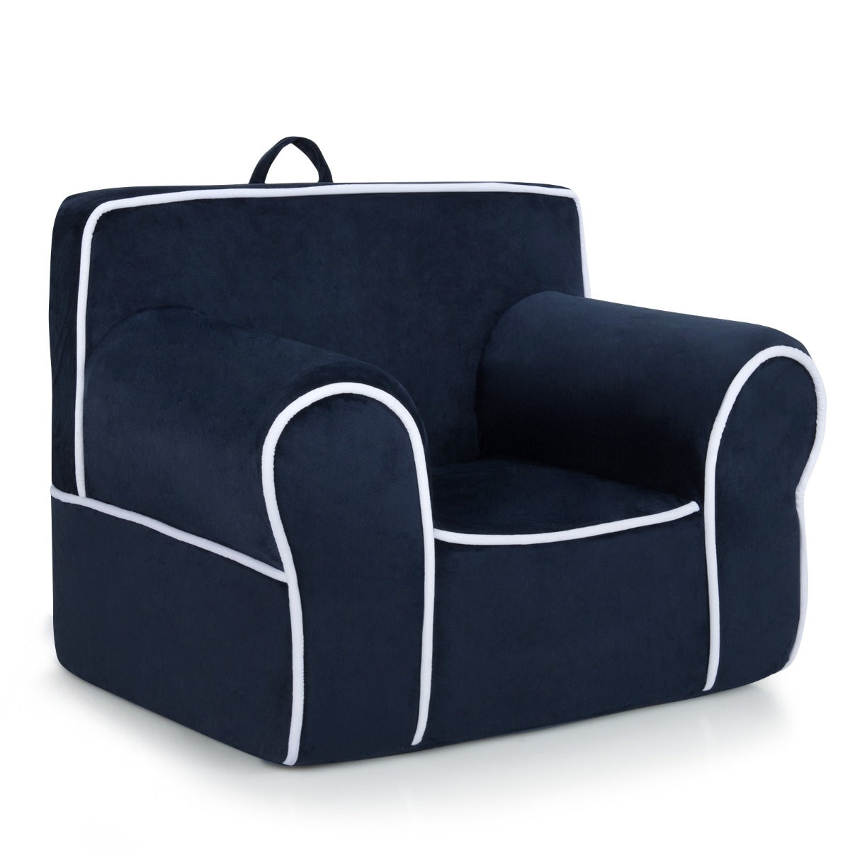 LIVSK Kinderbank met Fluwelen Bekleding - Comfortabele Schuimvulling - Draagvermogen 43 kg - Voor Kinderen 0-5 jaar - Marineblauw