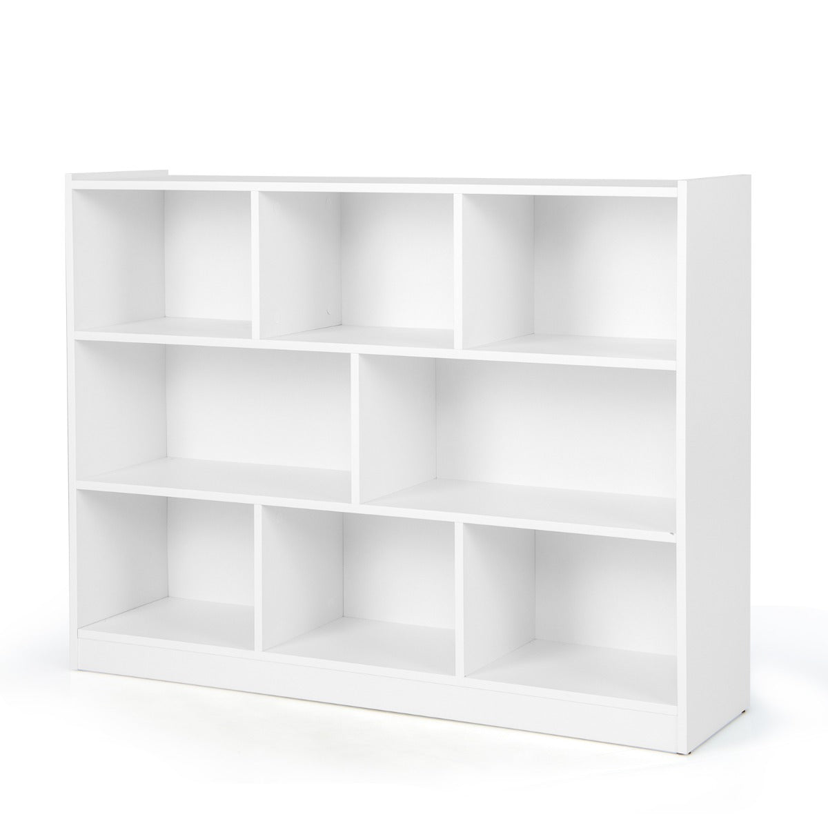 LIVSK Boekenkast met 8 Vakken - Duurzaam Gelamineerd Hout - Modern Ontwerp - Eenvoudige Montage - 122 x 32 x 93 cm - Wit