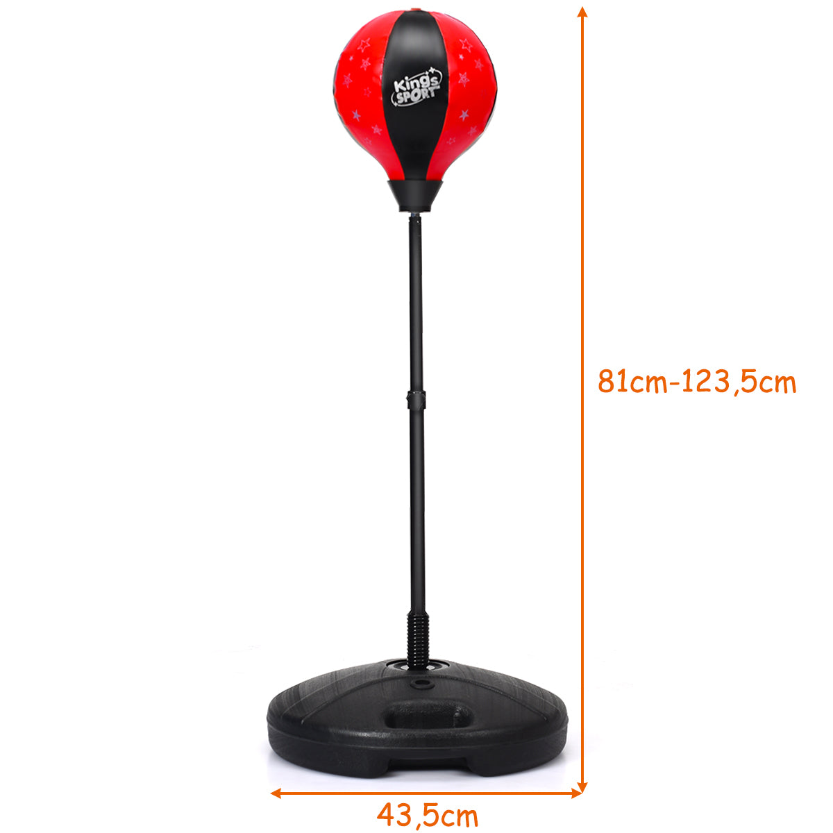 LIVSK Kinderboksset - Verstelbare Bokszakhouder 81-123,5 cm - Duurzaam PE en PVC Leer - Inclusief Bokshandschoenen - Zwart & Rood