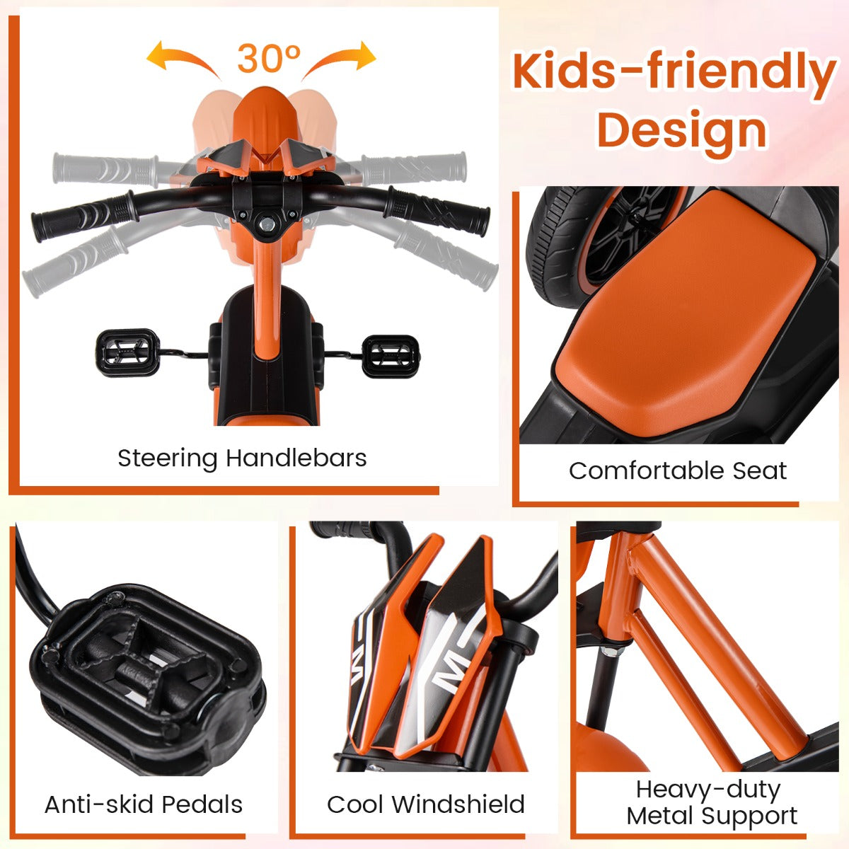 Livsk costway kinderdriewieler een driewielige kinderfiets geschikt voor kinderen vanaf drie jaar oranje 4