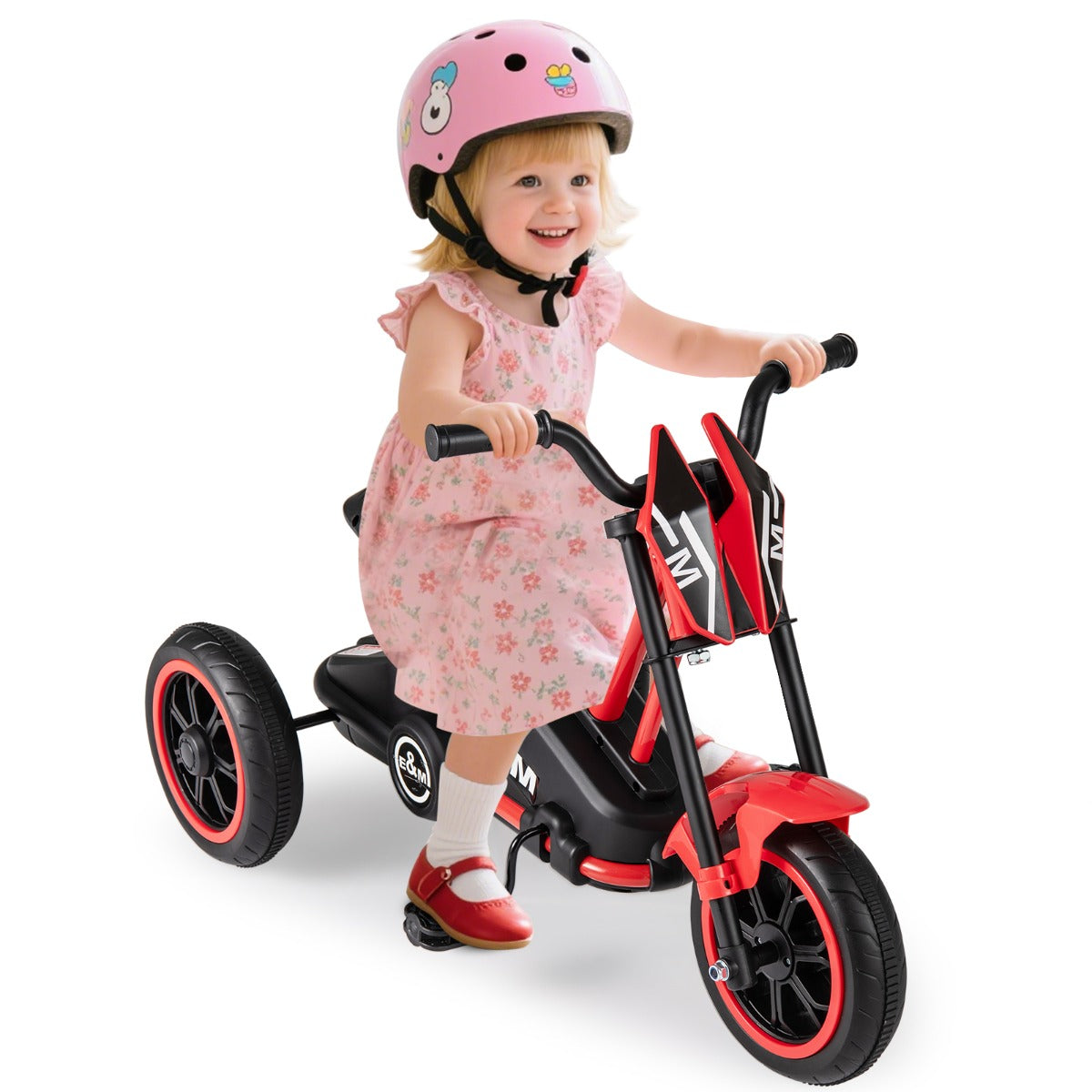 Livsk costway kinderdriewieler een driewielige kinderfiets geschikt voor kinderen vanaf drie jaar rood