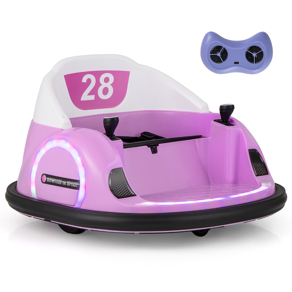 LIVSK Elektrische Autoscooter voor Kinderen - 2 Bestuurbare Modi - Draadloze Afstandsbediening - 360° Draaien - Roze
