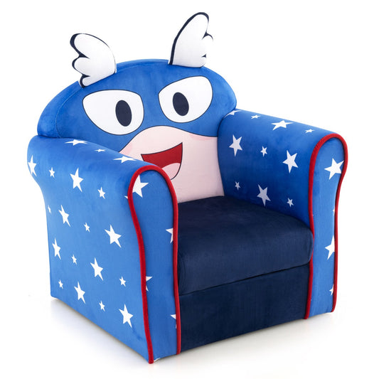 LIVSK Kinderstoel - Ergonomische Rugleuning - Fluwelen Bekleding - Lichtgewicht - Tot 50 kg - Donkerblauw