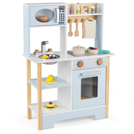Livsk costway kinderkeuken houten keuken met eettafel