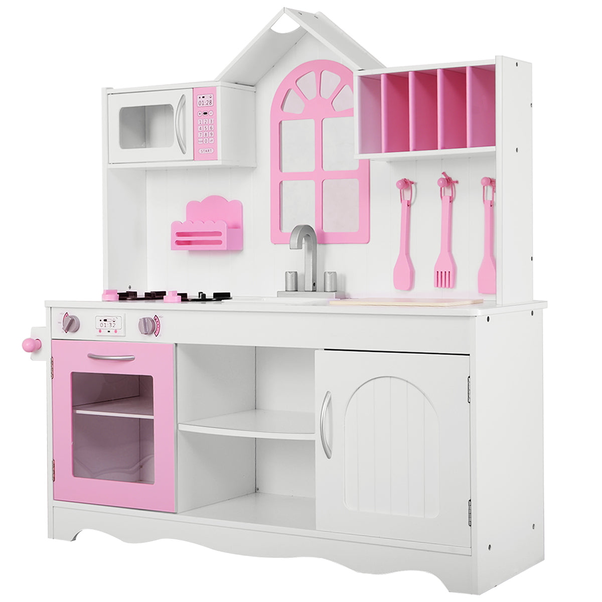 LIVSK Houten Kinderkeuken - Veilig en Duurzaam - Realistische Accessoires - Voor Peuters vanaf 3 jaar - 109 x 32 x 106,5 cm -