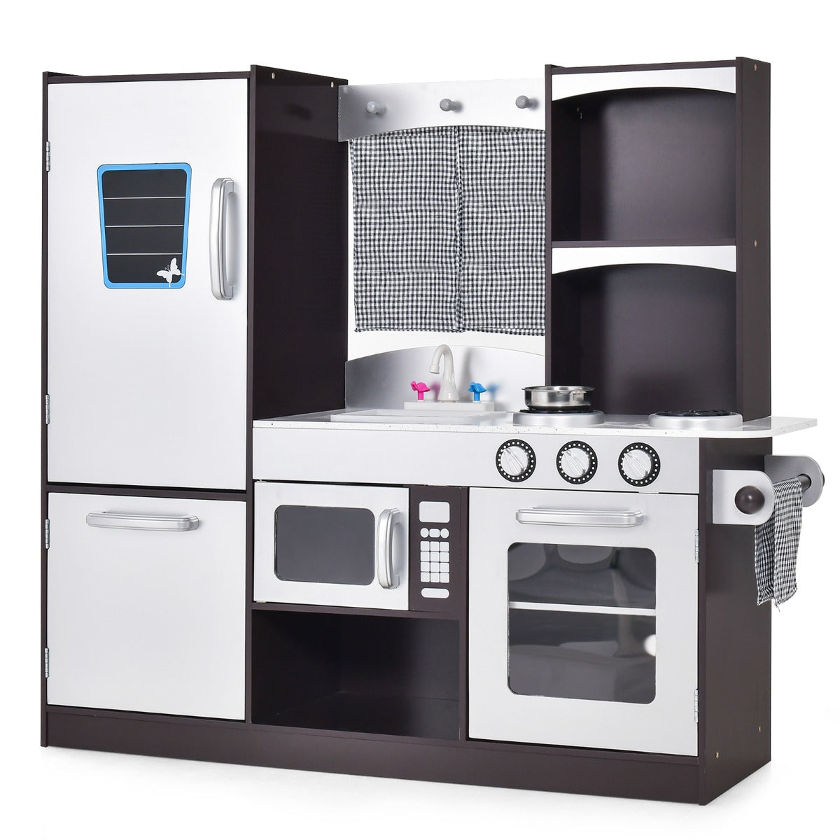 LIVSK Keukenspeelset voor Kinderen - Realistisch met Magnetron en Oven - Veel Opbergruimte - Veilig en Duurzaam - Koffie