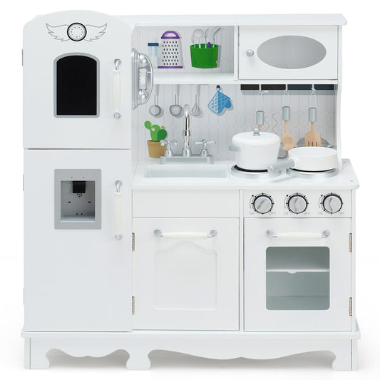LIVSK Speelkeuken voor Kinderen - Realistisch Design met Gootsteen en Koelkast - Inclusief Keukenaccessoires - 79 x 30 x 88,5 cm