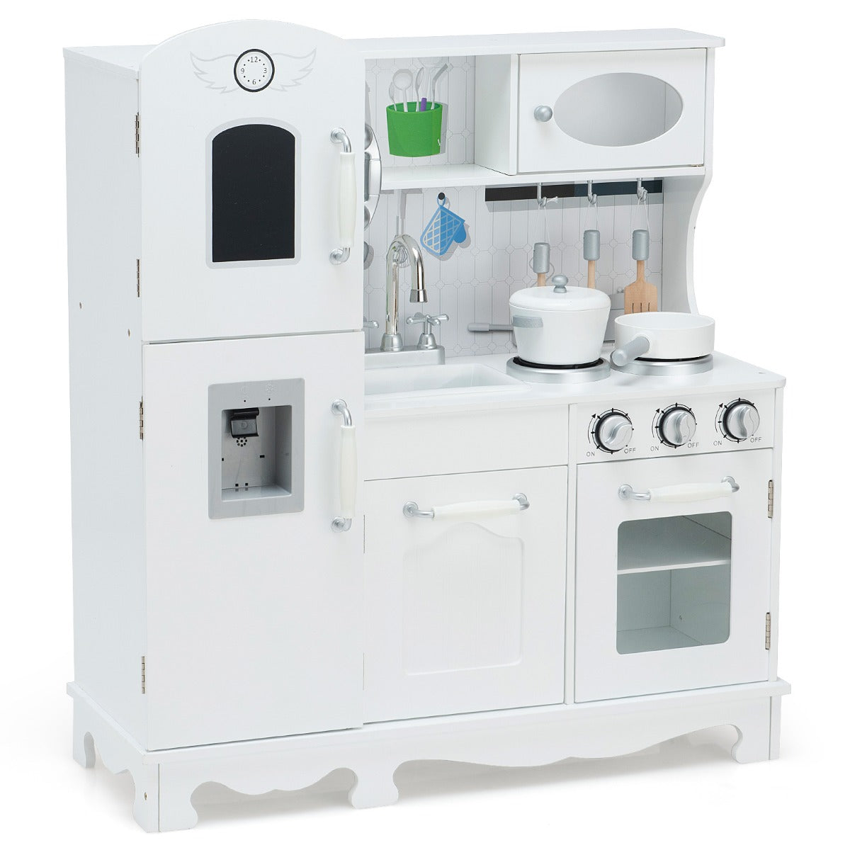LIVSK Speelkeuken voor Kinderen - Realistisch Design met Gootsteen en Koelkast - Inclusief Keukenaccessoires - 79 x 30 x 88,5 cm