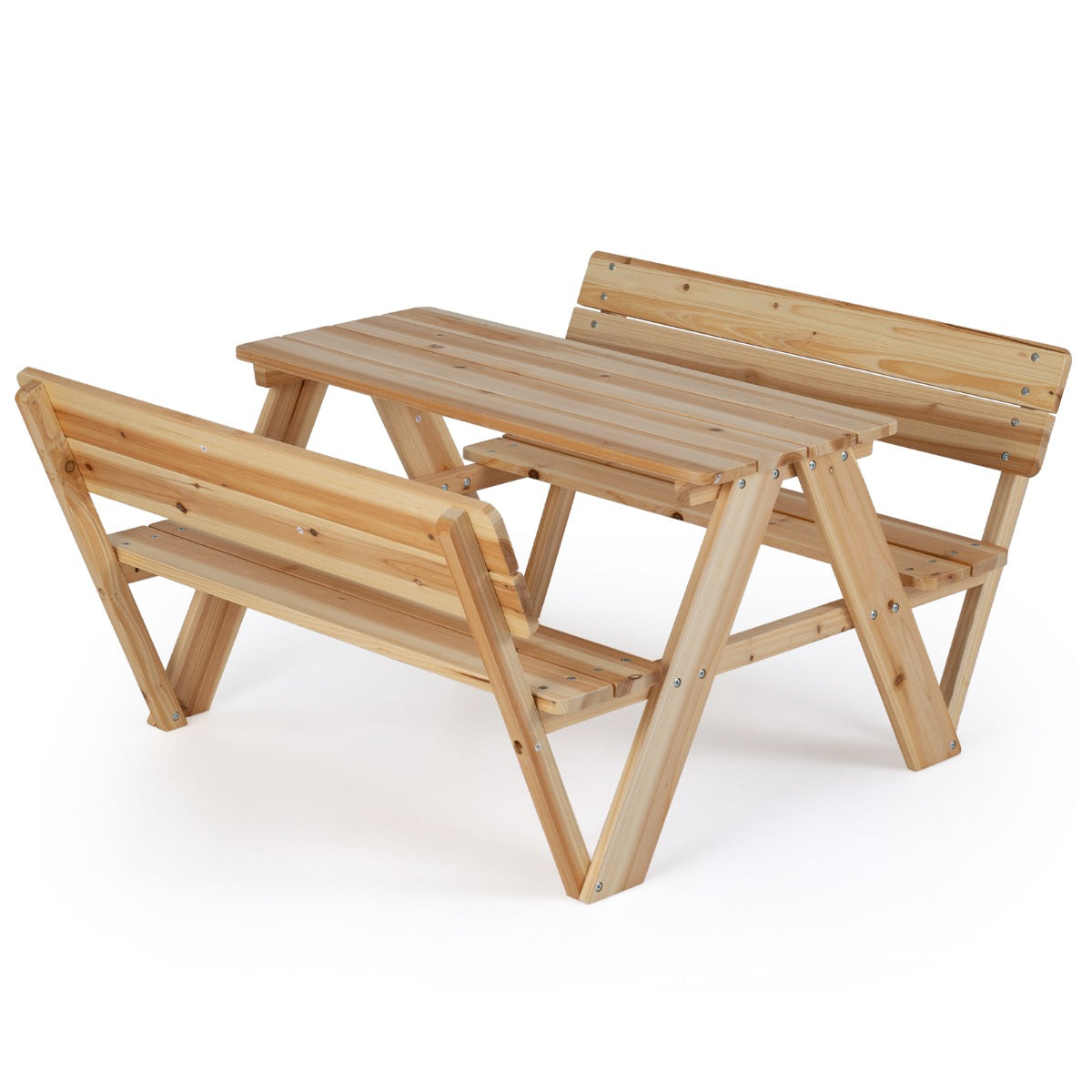 Livsk costway kinderpicknicktafel houten peutertafel en stoelenset voor buiten kindermeubelset 1 1