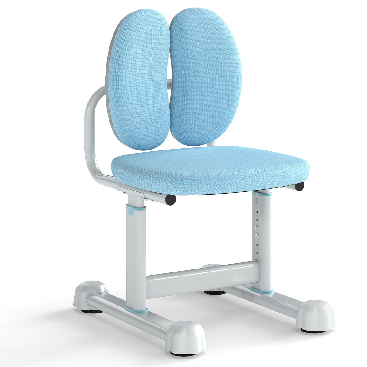 LIVSK Kinderschrijftafelstoel met Verstelbare Hoogte - Ergonomische Dubbele Rugsteun - Robuust Metalen Frame - Comfortabele