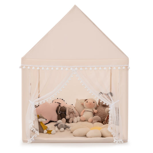 LIVSK Speelhuisjestent - Massief Houten Frame - Gezellige Deken - Goed Geventileerd - Voor Binnen - 120 x 105 x 140 cm -