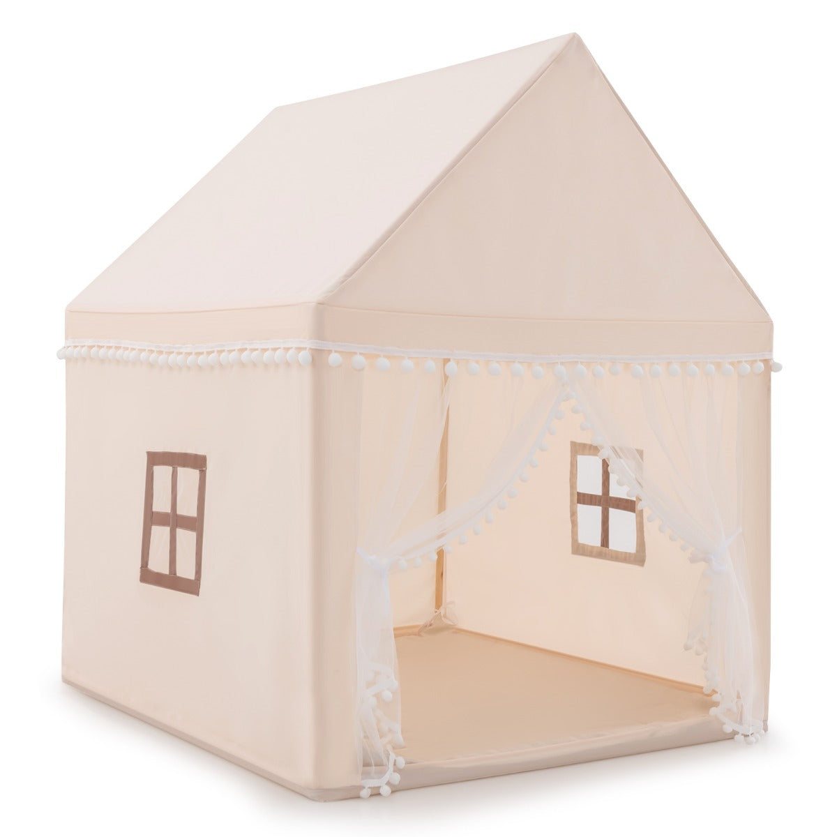 LIVSK Speelhuisjestent - Massief Houten Frame - Gezellige Deken - Goed Geventileerd - Voor Binnen - 120 x 105 x 140 cm -