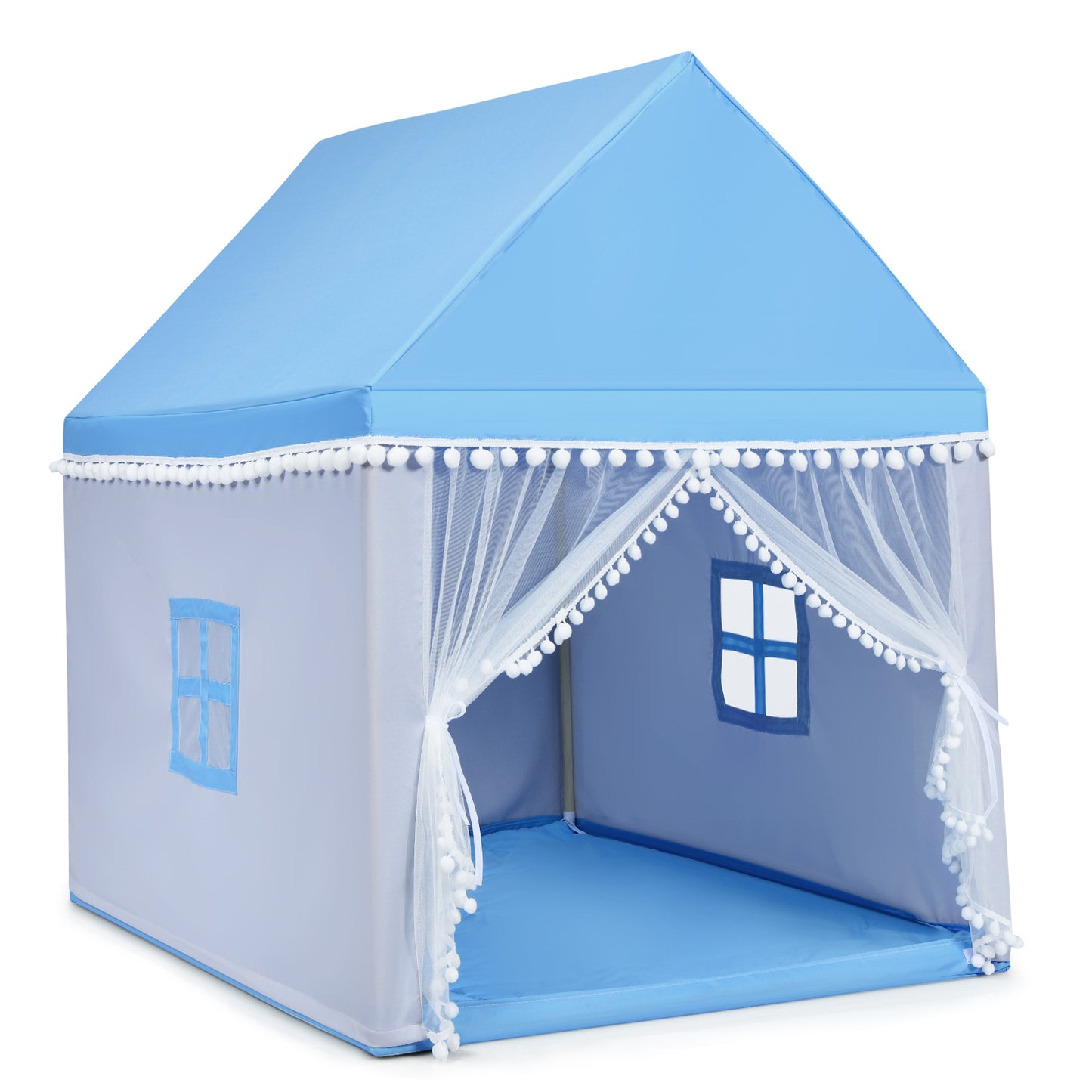 LIVSK Kinderspeelhuis - Massief Houten Frame - Dikke Katoenen Deken - Ademend Ontwerp - Veilig en Gezellig - 120 x 105 x 140 cm -