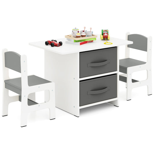 LIVSK Kindertafel en Stoelset - Activiteitstafel met 2 Uitneembare Laden - Veilig en Ergonomisch - Voor Kinderen vanaf 3 Jaar -