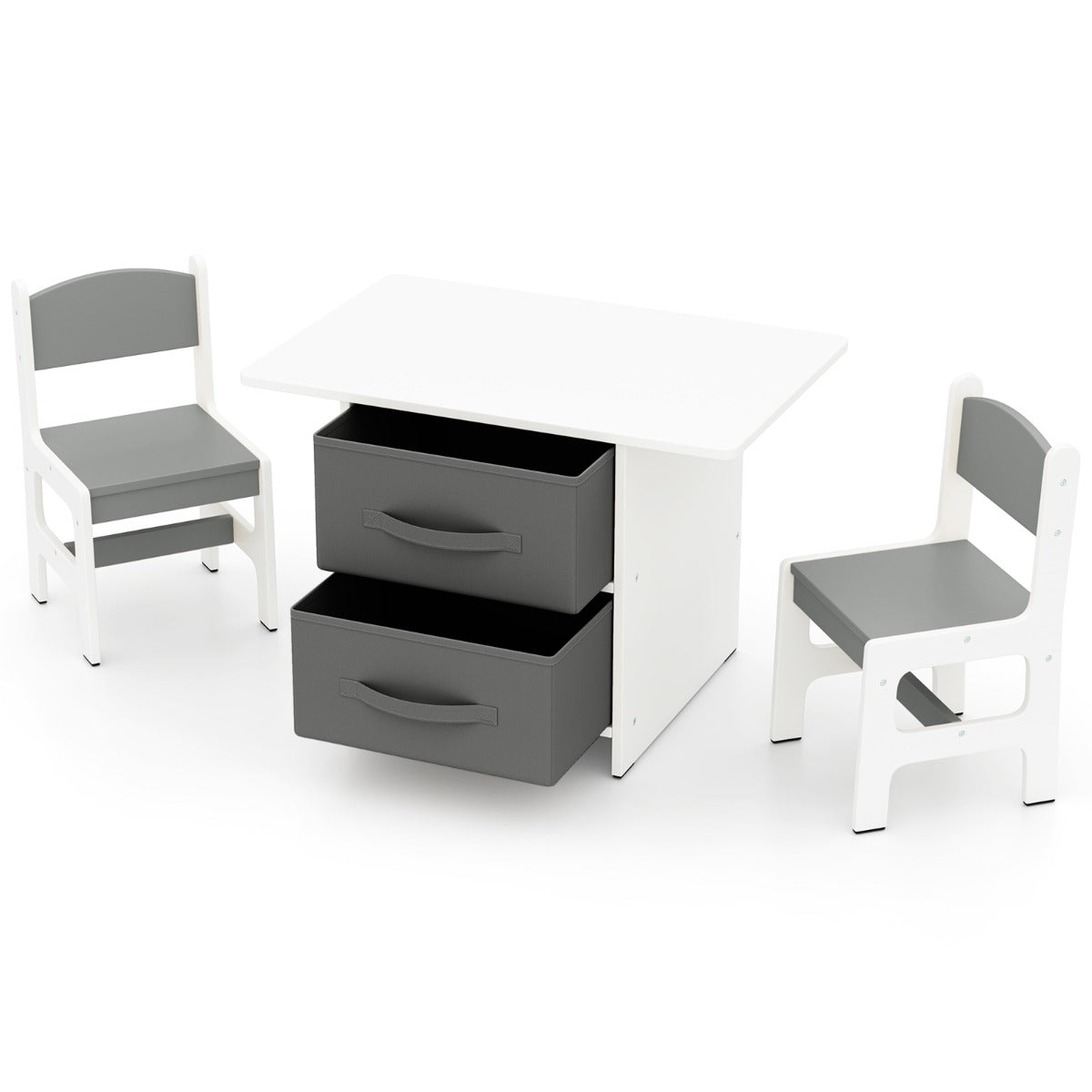 LIVSK Kindertafel en Stoelset - Activiteitstafel met 2 Uitneembare Laden - Veilig en Ergonomisch - Voor Kinderen vanaf 3 Jaar -