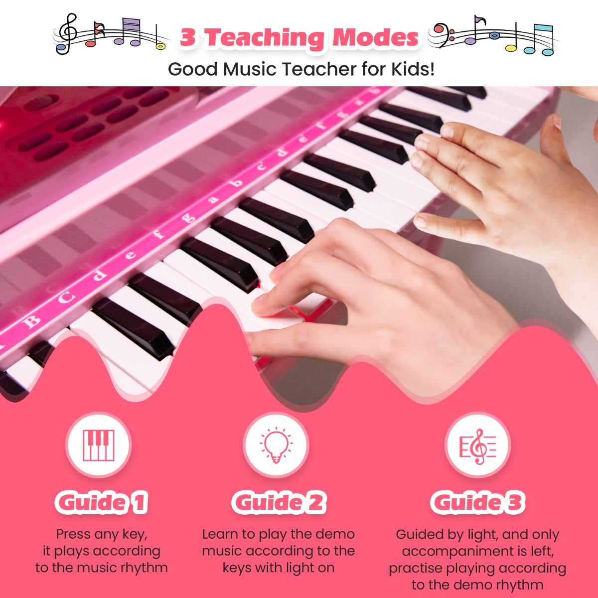 LIVSK Multifunctioneel Pianotoetsenbord Speelgoedpiano - 37 Toetsen - 8 Muziekstijlen - Led-Leer-Modus - Inclusief Microfoon -