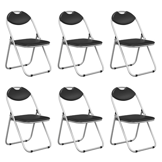 Livsk costway klapstoelen set van 6 gaststoelen met metalen frame gevoerde stoelen en antislip voetkussens voor thuis kantoor 115 kg draagvermogen