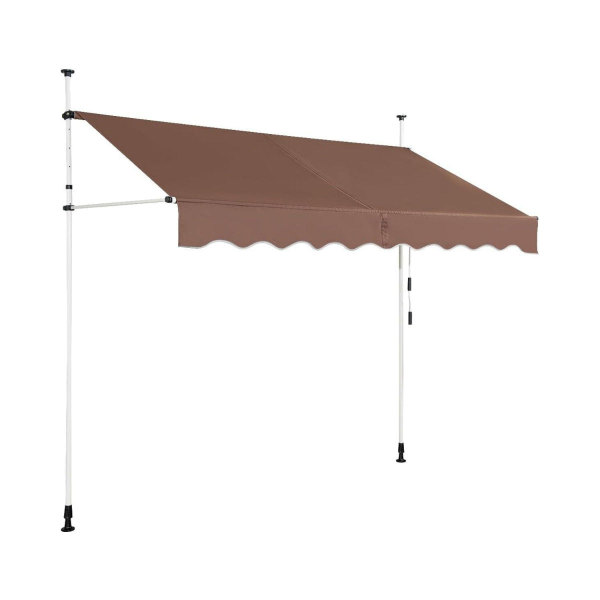 LIVSK Uitschuifbare Markies - Hoogteverstelbaar 200-300 cm - Weerbestendig Oxford-stof - Aluminium Frame - Bruin