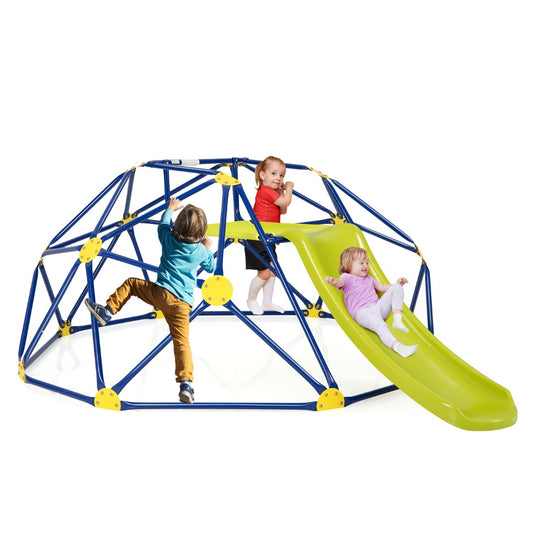 LIVSK Klimkoepel met Glijbaan - Stabiel Metalen Frame - Waterbestendig Platform - Voor 3 Kinderen - 241,5 x 183 x 91,5 cm -