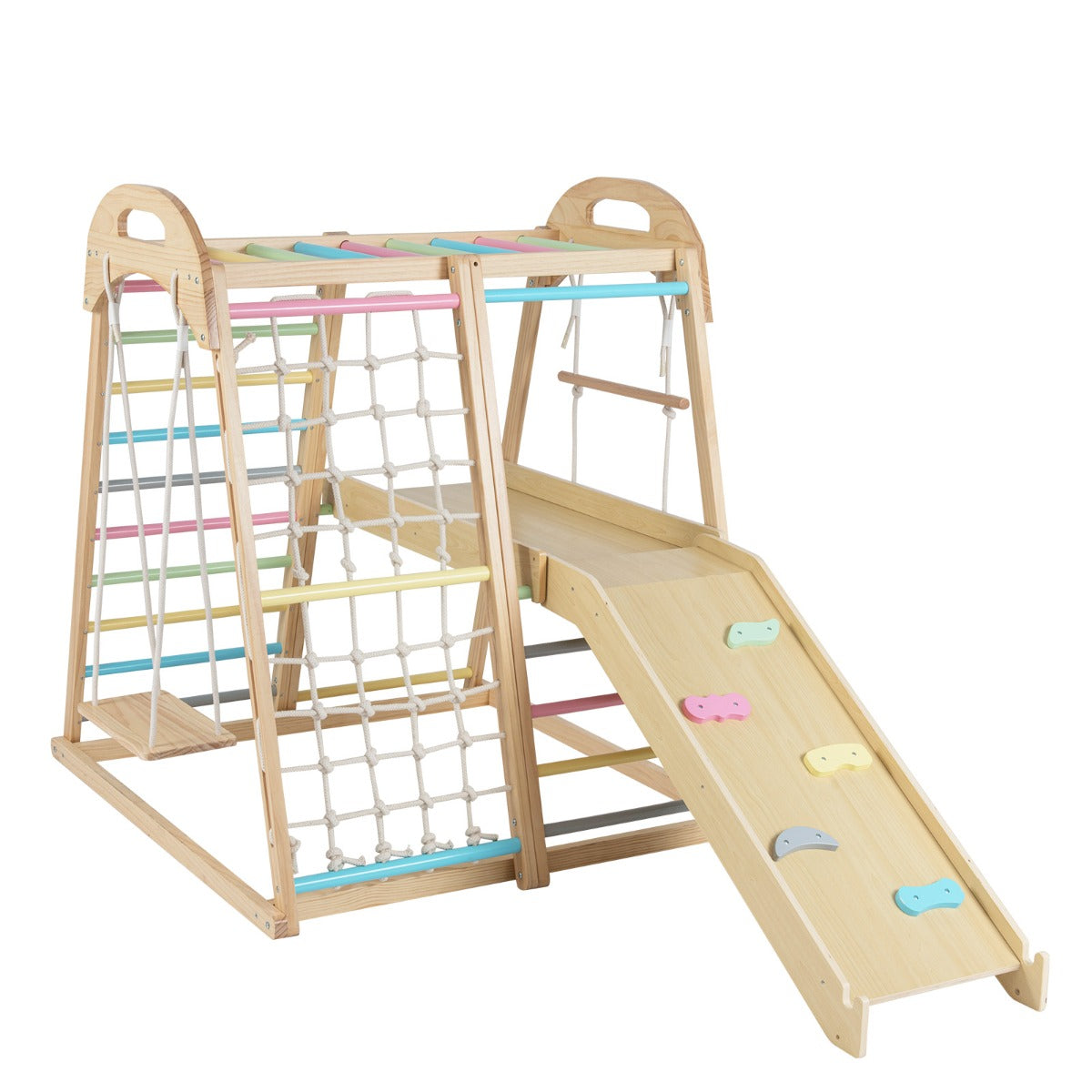 Livsk costway klimrek voor kinderen compleet met schomme ladder glijbaan en klimnet 1 1