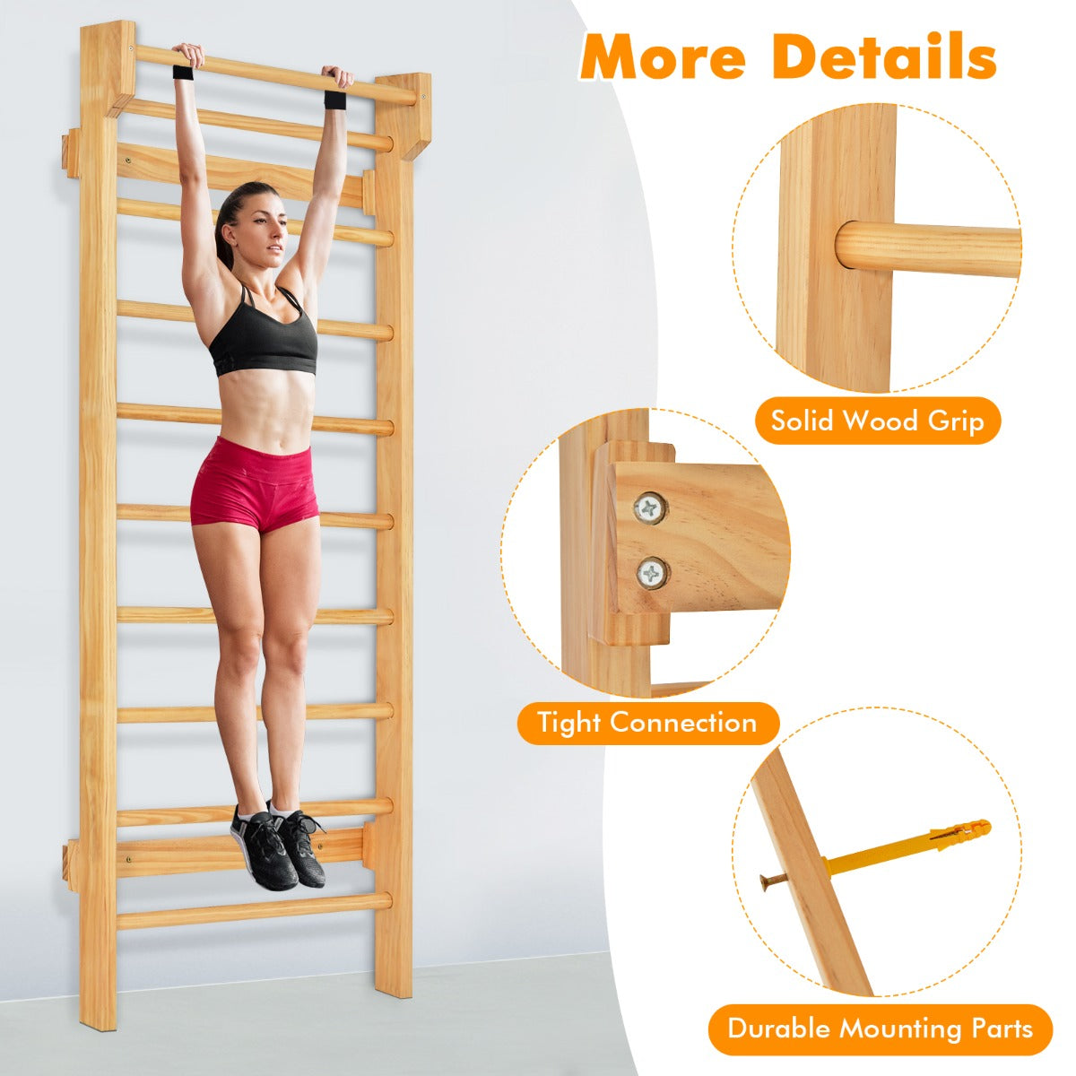 LIVSK Fitnessladder - Multifunctioneel voor Strekken en Krachttraining - Draagvermogen 150 kg - Compacte Afmetingen 195 x 80 x 14