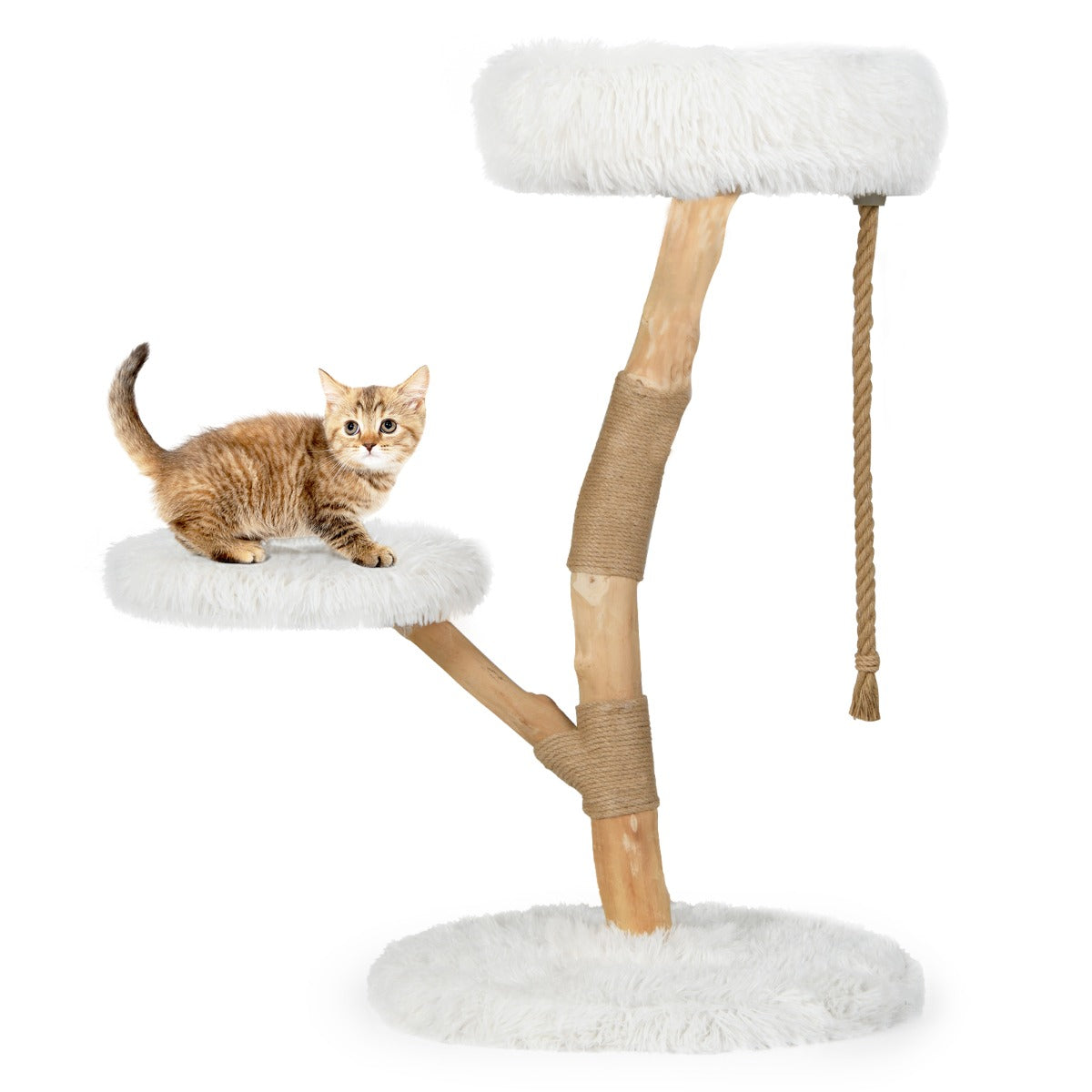 Livsk costway krabpaal moderne houten kattentoren met zitstokken massief houten activiteitencentrum voor katten 1 1
