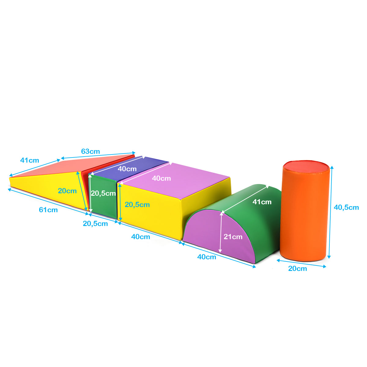 LIVSK Klim- en Kruipende Schuimspeelset - Lichtgewicht Blokken - Ontwikkelt Motorische Vaardigheden - Veilig en Duurzaam -