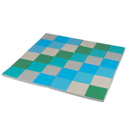 Livsk costway kruipkleed voor peuters opvouwbaar speelkleed met kunstleer en zacht schuimrubber groot vloerkleed