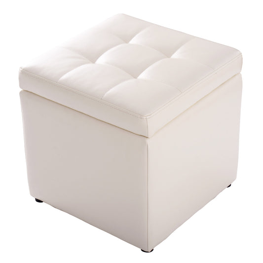 LIVSK Opbergpoef met Veiligheidsscharnieren - Comfortabele Zitting - Ruim Compartiment - Tot 150 kg - 40 x 40 x 40 cm - Grijs
