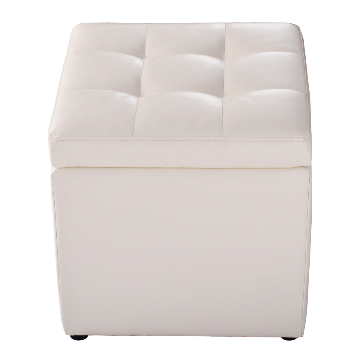 LIVSK Opbergpoef met Veiligheidsscharnieren - Comfortabele Zitting - Ruim Compartiment - Tot 150 kg - 40 x 40 x 40 cm - Grijs