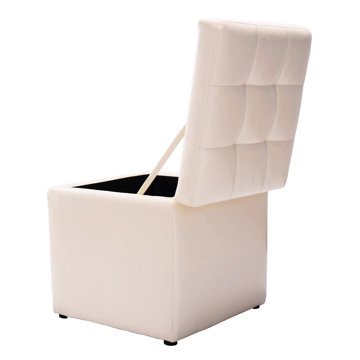 LIVSK Opbergpoef met Veiligheidsscharnieren - Comfortabele Zitting - Ruim Compartiment - Tot 150 kg - 40 x 40 x 40 cm - Grijs