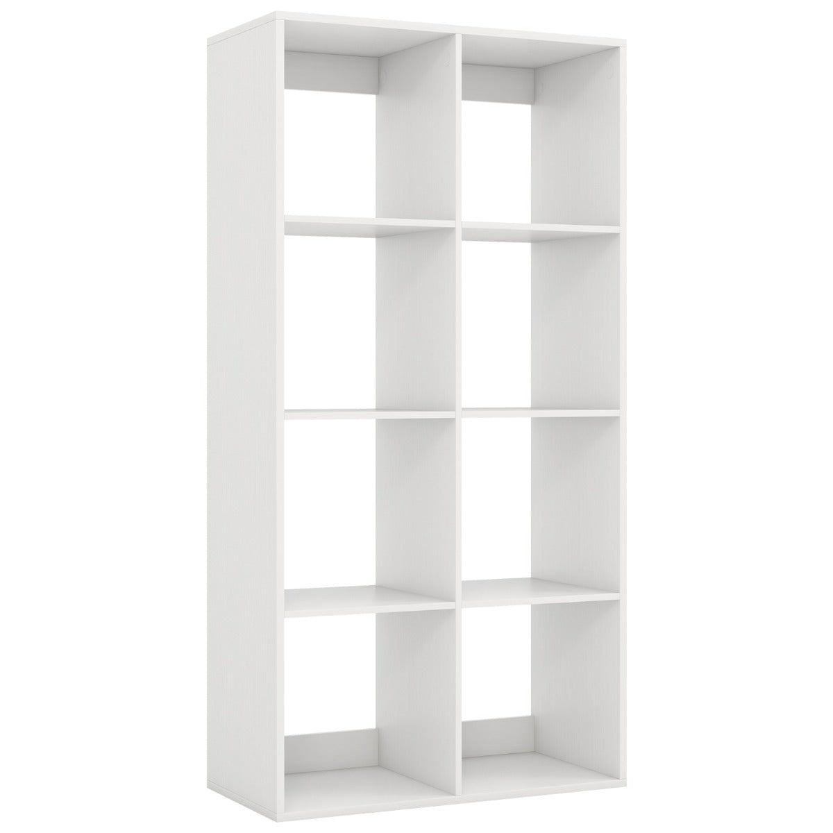 Livsk costway kubusboekenkast moderne kubusboekenkast met achterwandbescherming en kantelbeveiligingsset 695 x 33 x 137 cm wit 1 1