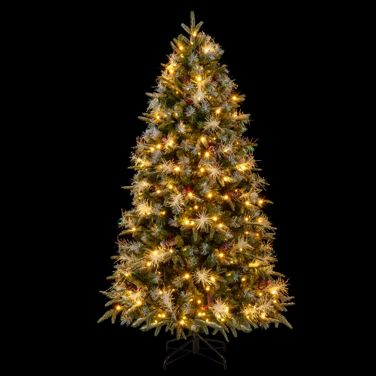 LIVSK Voorverlichte Kunstkerstboom 180 cm - 806 Takken - 270 Warmwitte LED-lampjes - 8 Verlichtingsstanden - Groen