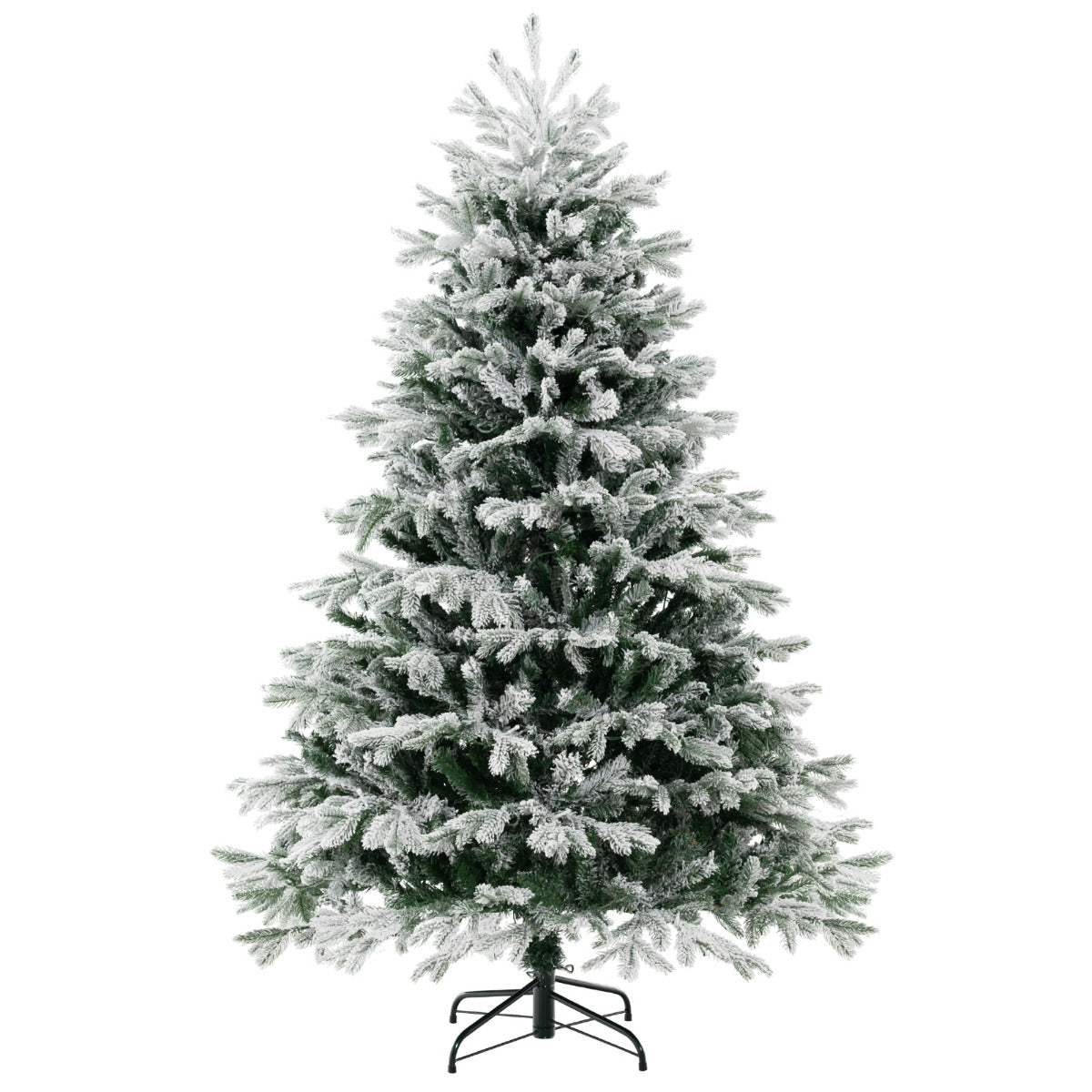 LIVSK Kunstkerstboom 180 cm - 1022 Besneeuwde Takken - 350 Warmwitte Ledlampen - Eenvoudige Opbouw - Groen & Wit