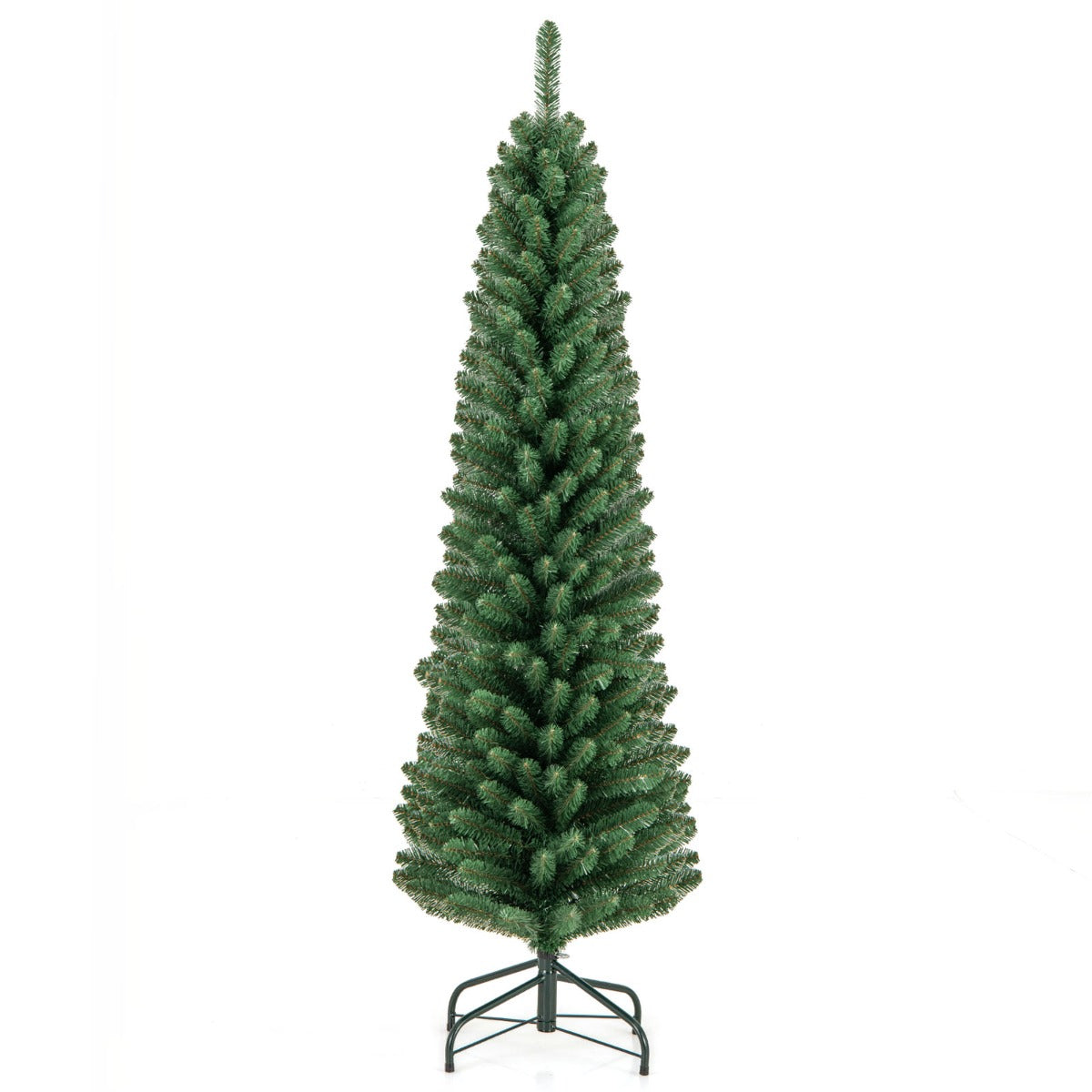LIVSK Kunstkerstboom - Geheugendraad - Hypoallergeen - Vlamvertragend - Slanke Potloodvorm - 150/180 cm - Groen