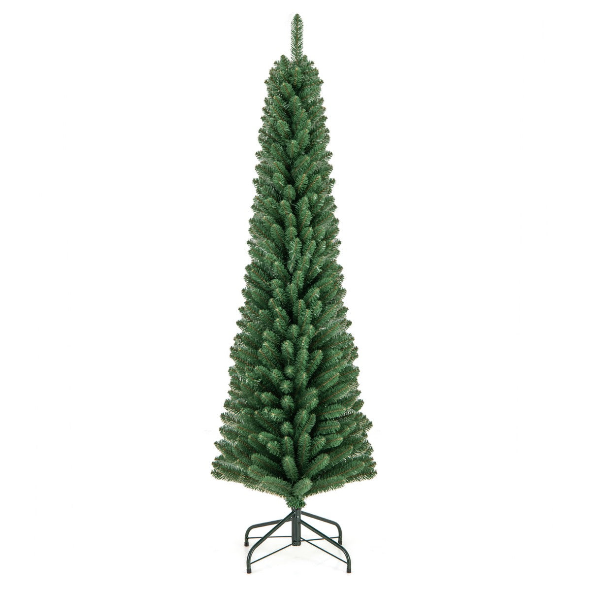 LIVSK Kunstkerstboom met Geheugendraad - Hypoallergeen en Vlamvertragend - Slanke Potloodvorm - 150 cm - Groen