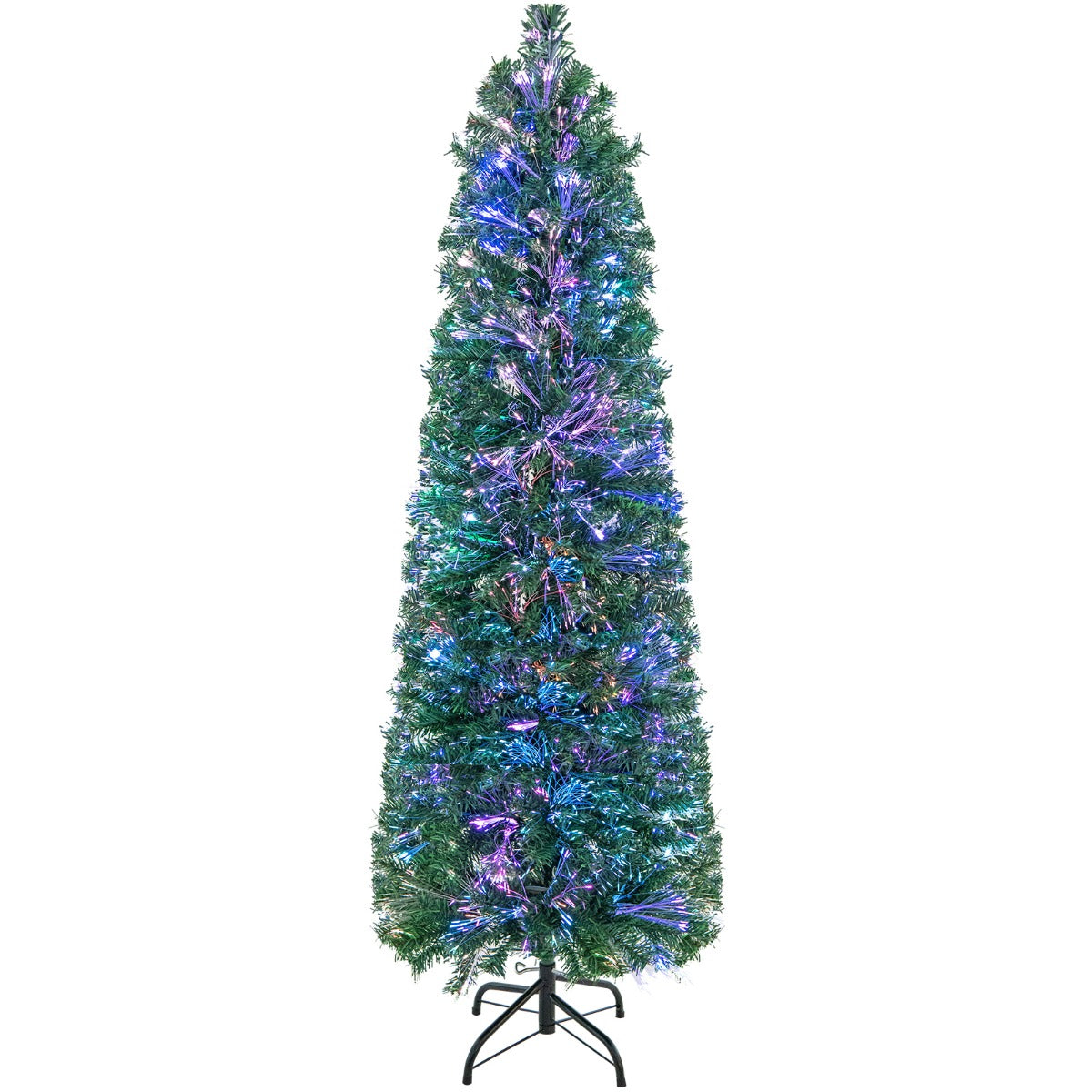 LIVSK Kunstkerstboom met Verlichting - 361 Takken - Hypoallergeen - Stabiele Metalen Standaard - Ruimtebesparend - Groen