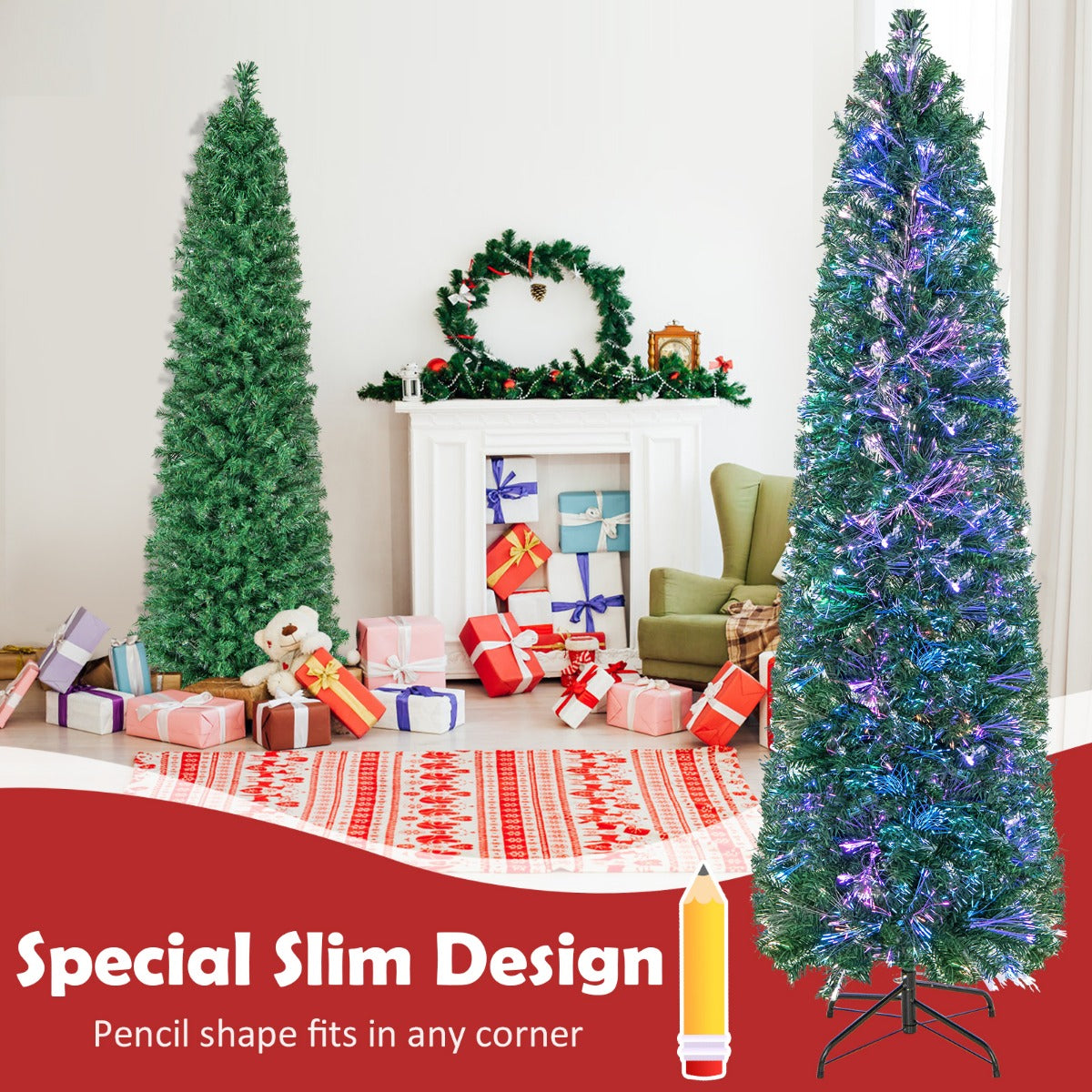 LIVSK Glasvezel Kerstboom 150 cm - 361 Takken - Hypoallergeen en Geurloos - Eenvoudig Op te Bergen - Stabiele Basis - Groen