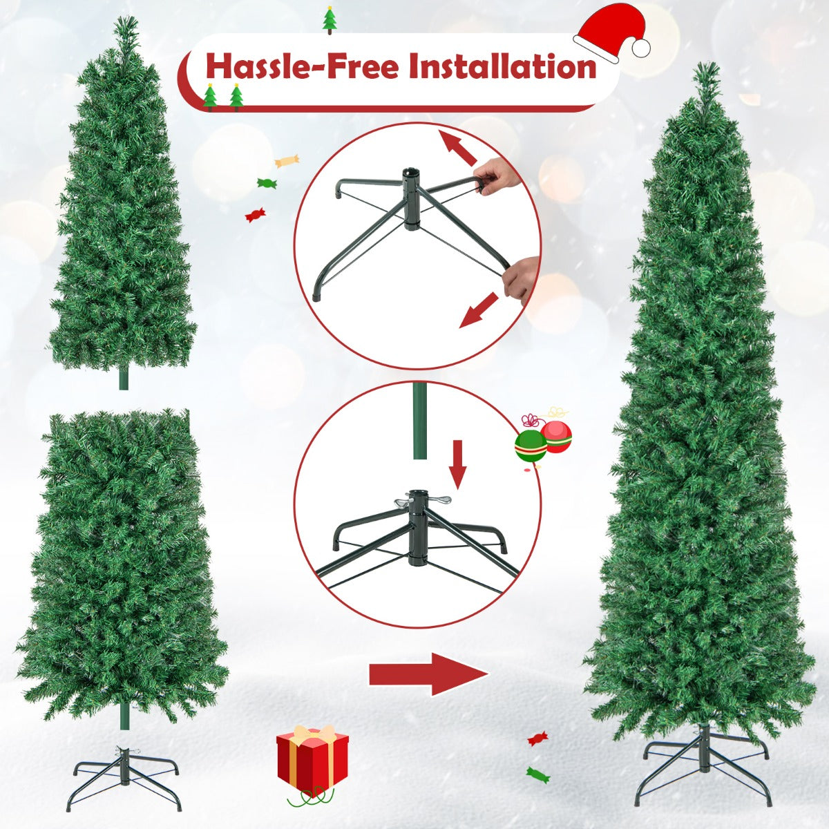 LIVSK Glasvezel Kerstboom 150 cm - 361 Takken - Hypoallergeen en Geurloos - Eenvoudig Op te Bergen - Stabiele Basis - Groen