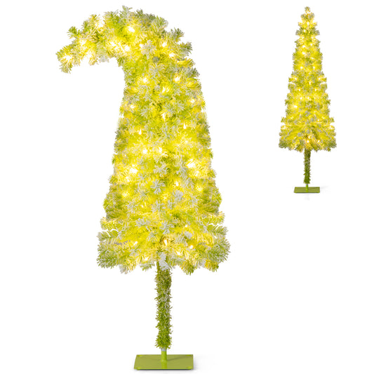 LIVSK Voorverlichte Kunstkerstboom - Flexibel Bovenstuk - 216 Takpunten - 80 LED Lampen - 150 cm Hoog - Groen