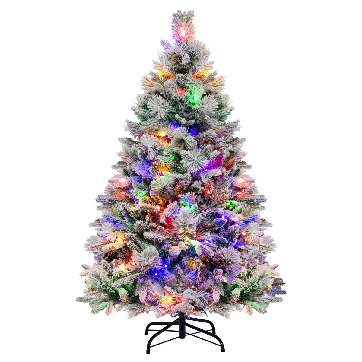 LIVSK Kunstkerstboom met Verlichting - 160 LEDlampjes - 8 Lichtmodi - 472 Takpunten - 136 cm - Groen