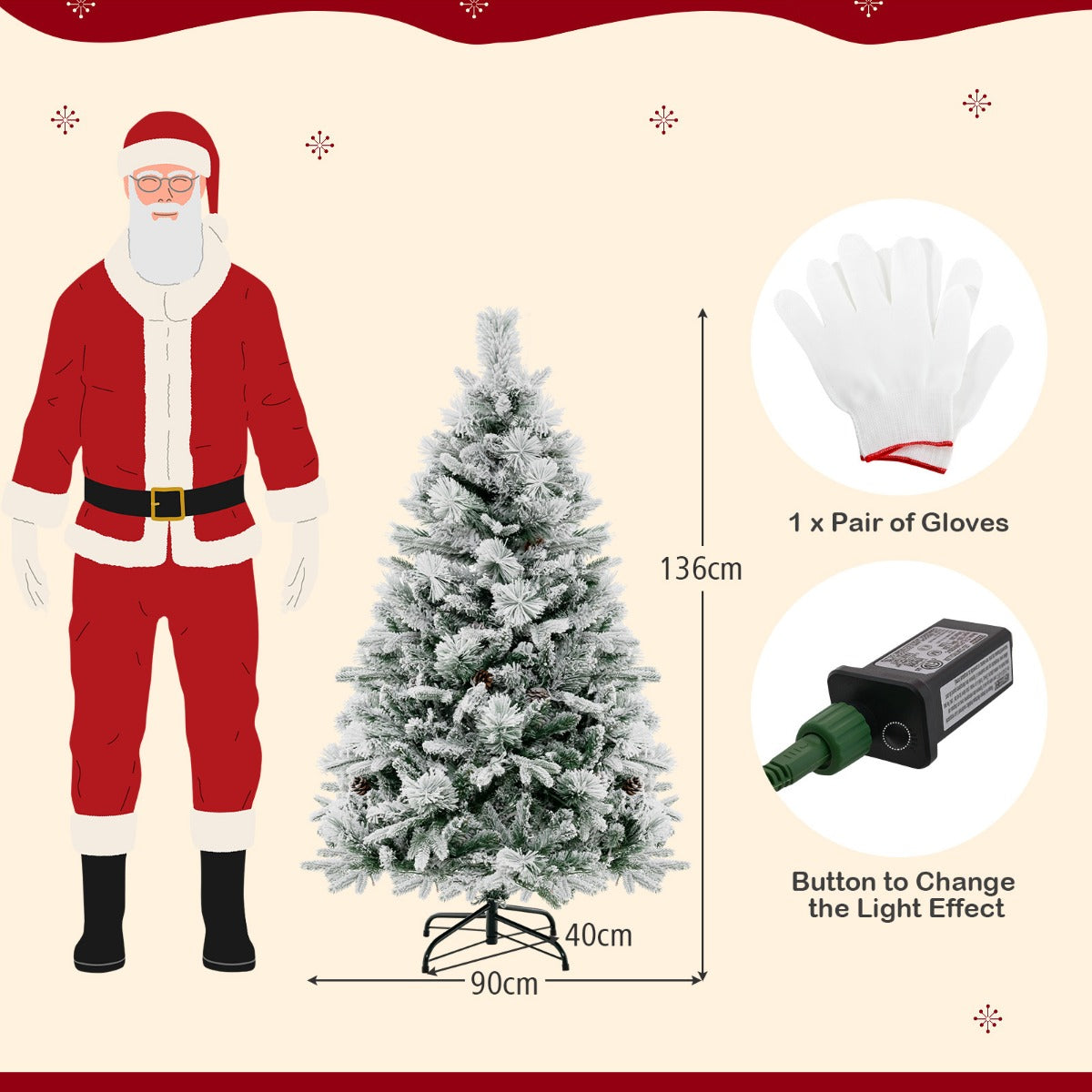 LIVSK Kunstkerstboom met Verlichting - 160 LEDlampjes - 8 Lichtmodi - 472 Takpunten - 136 cm - Groen